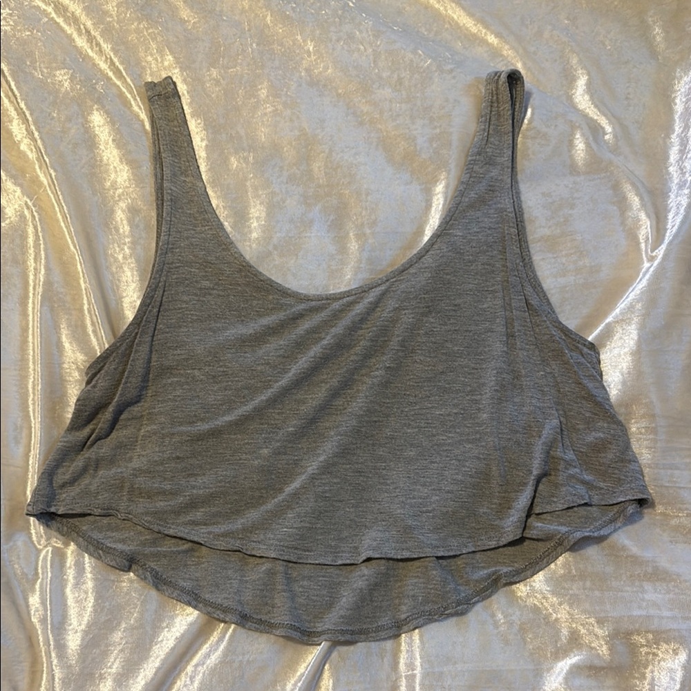 Arden B Gray Sleeveless Crop Tank Top